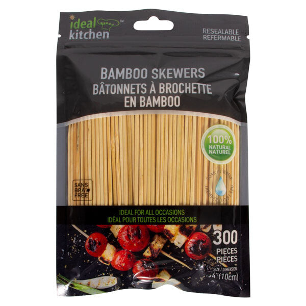 Ideal Kitchen Bamboo Skewers 300CT 3.9 inch