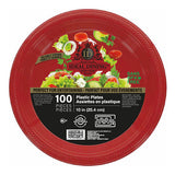 Ideal Dining Plastic Plate 10in Red 100CT