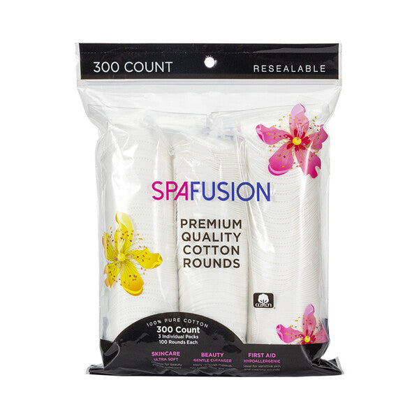 Spa Fusion 300ct Cotton Round Pads