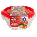 Fresh Guard Storage Container Red Round 43.96oz 6PK
