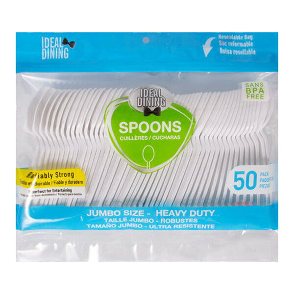 Ideal Dining 50CT Plastic Spoon Jumbo