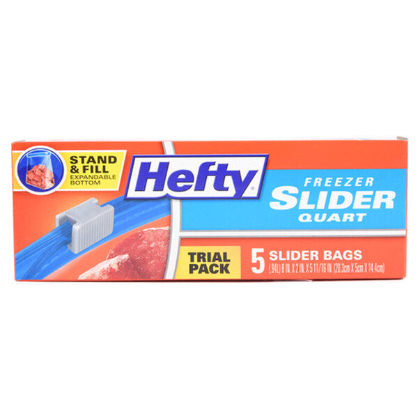 Hefty Freeze Slider Bag 5 Count Quart Size