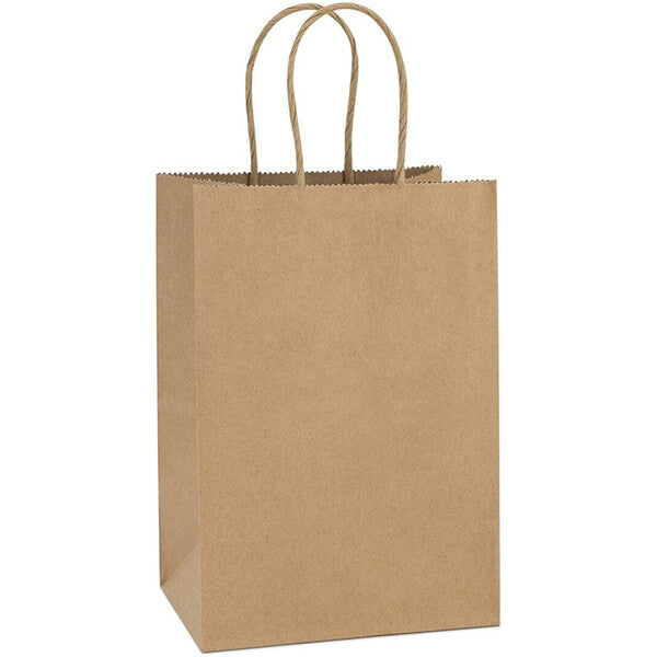 Recycled Kraft Handle Bags 12x7x17in Twist Handle