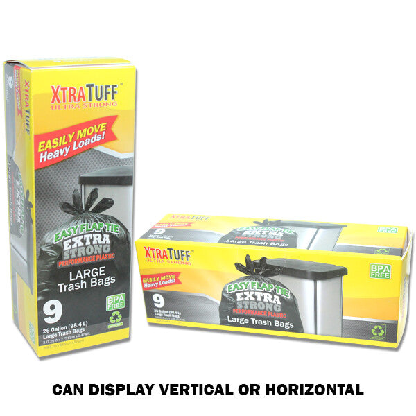 XtraTuff™ Flap Tie Trash Bag 26GAL 9CT
