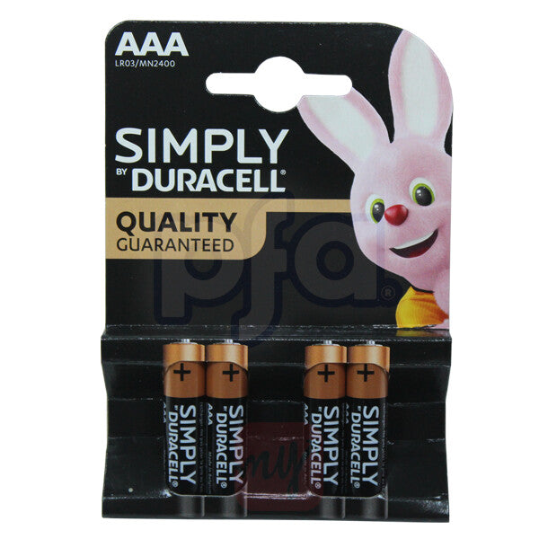 Duracell Simply AAA Batteries - 4 Pack Alkaline Battery