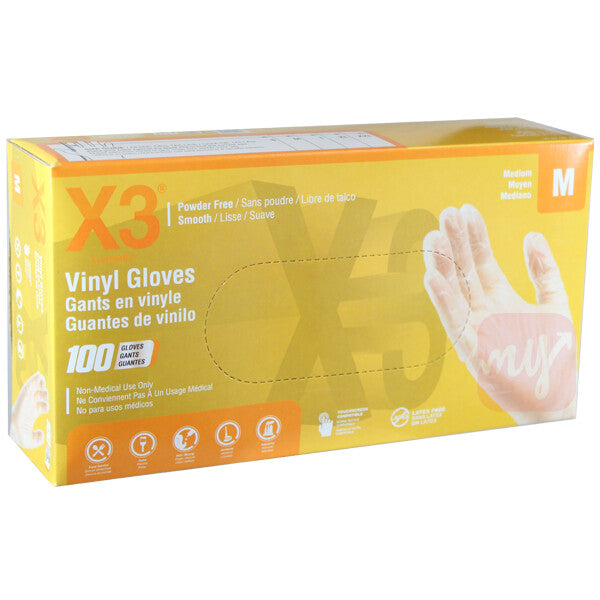 Ammex Vinyl Gloves 100CT Medium