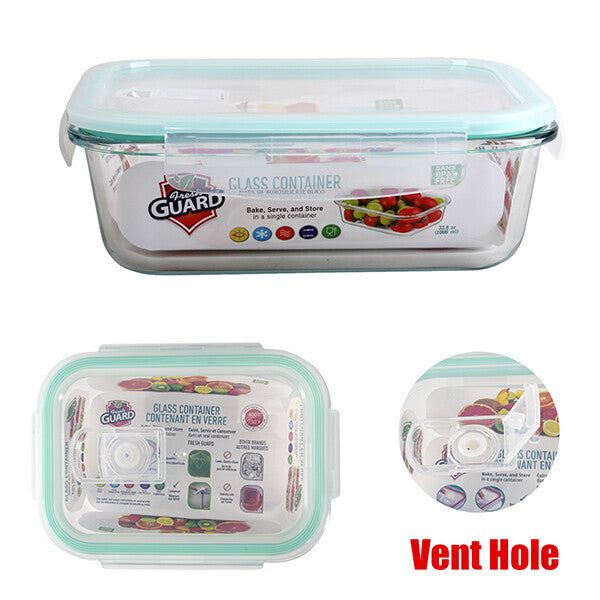 Fresh Guard Glass Container 33.8oz Oven Safe 1pk