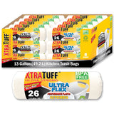 Xtratuff Trash Bag Roll 13GAL 26CT White