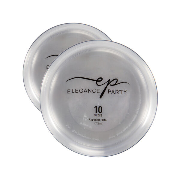 EP Edge 10PK 7.5" Dinner Plate Clear+Silver