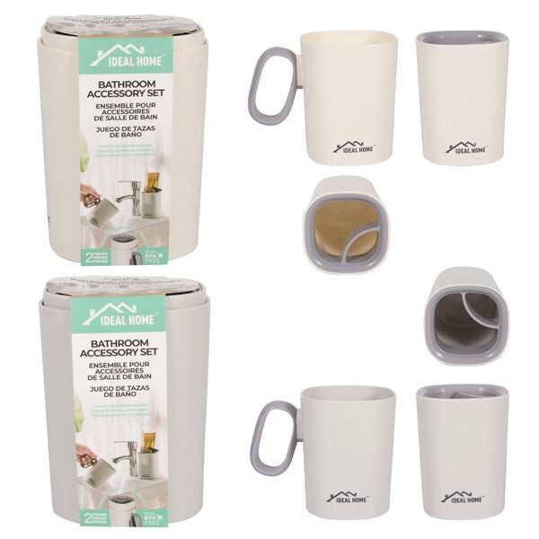 Ideal Home Bathroom Accessory Set Cup & Holder
