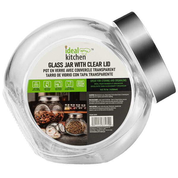 Ideal Kitchen Glass Jar with Clear Lid 145.2 oz