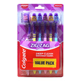Colgate Toothbrush Zig Zag 6PK Deep Clean Medium