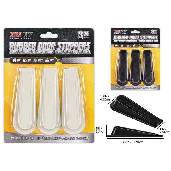 Door Stopper Rubber 3PK 2ASST