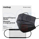 Disposable Black Mask Medsup 100count (black w/white inside)