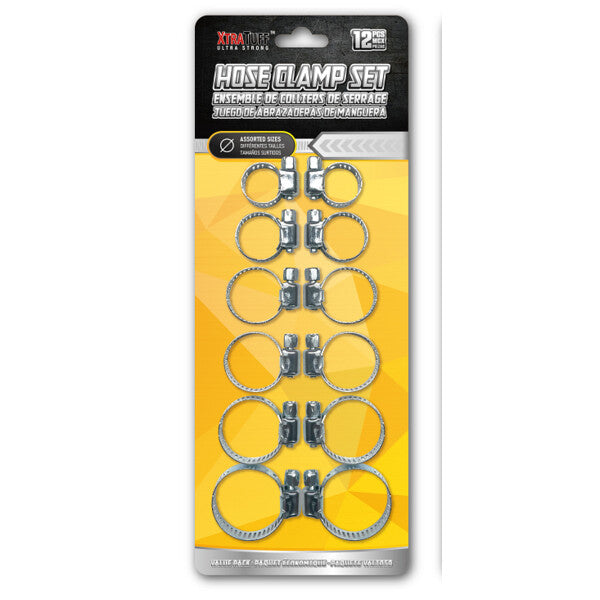 Assorted Hose Clamps 15-33mm 12PC SET