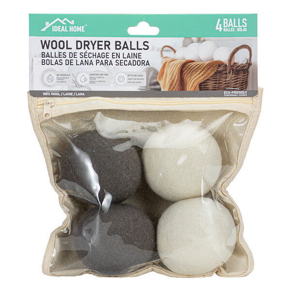 Ideal Home  Wool Dry Ball 4PC with PVC Bag