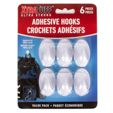 XtraTuff™ 6 Piece Adhesive Plastic Hook white (Oval)