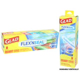 Glad Flex N Seal Zipper Bag Quart 8 Count