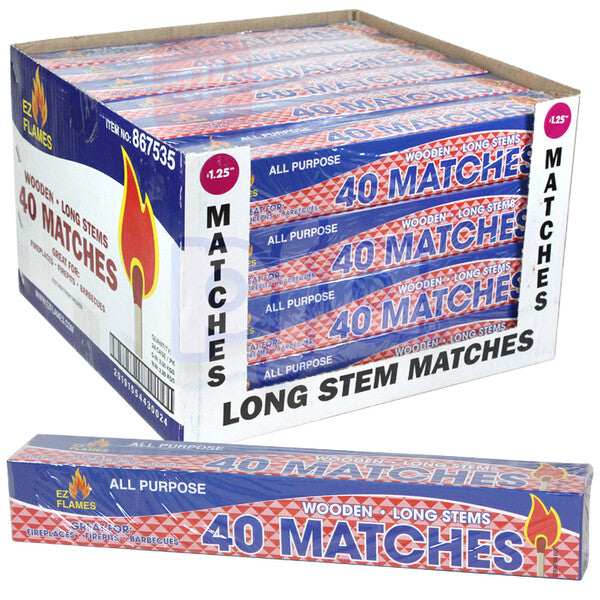 EZ Flames Long Matches 40ct PDQ