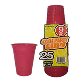 Plastic Cups 9oz pink Color 25pc 48ct