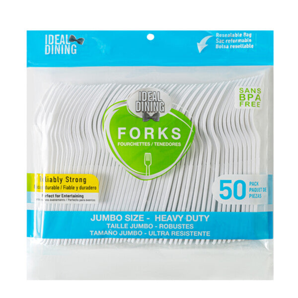 Ideal Dining 50CT Plastic Fork Jumbo