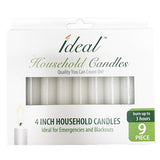 Ideal Taper Candles 4in 9PK