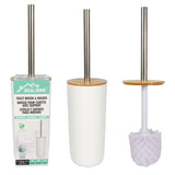 Ideal Home Stainless Steel Toilet Brush w/ Bamboo Lid