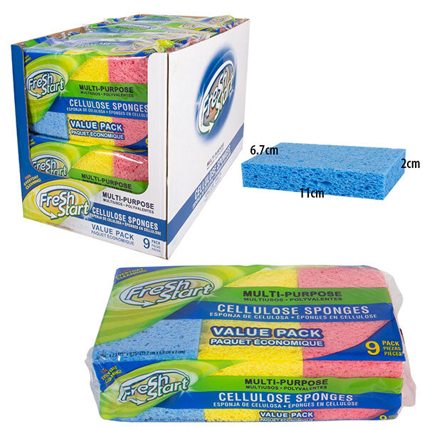 Fresh Start Sponge 9PK Cellulose Only