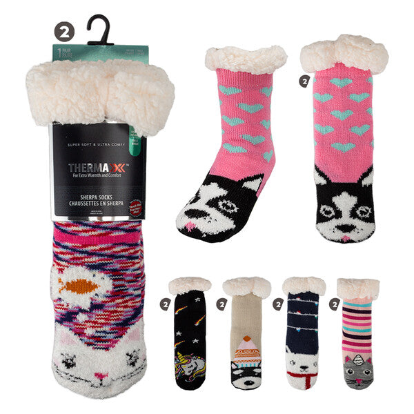 Thermaxxx Kids Sherpa Socks Animals