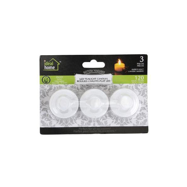 Ideal Home LED Tealight 3PK Amber Light