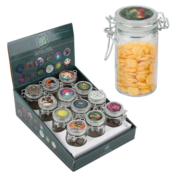 Lucky Stash Glass Jar Air Tight 100ml Printed
