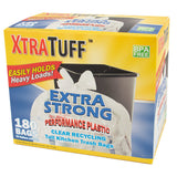 Xtratuff Trash Bag Box 13 Gal 180CT Recycle Clear