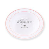 Elegance Bowl 12oz White + 2 Line Stamp Rose Gold