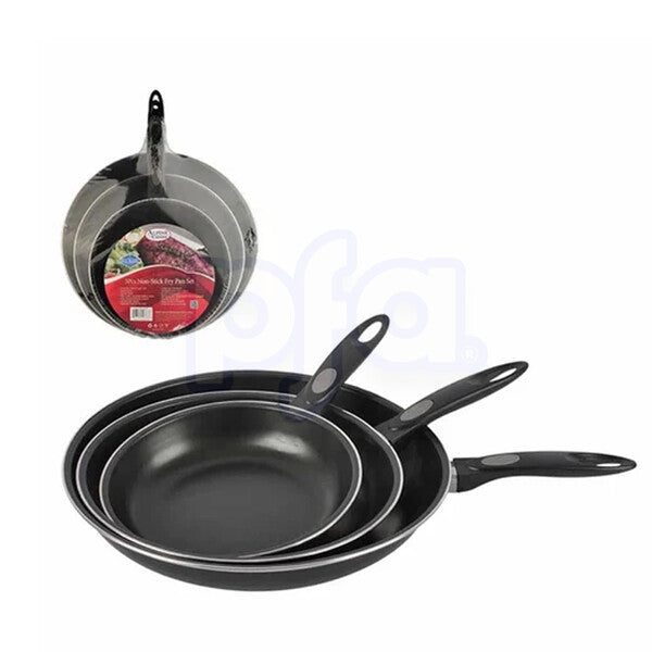 Carbon Steel Fry Pan 3 Piece Set Black (7", 9.5", 11")