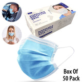 Disposable Face Mask 50PK Blue
