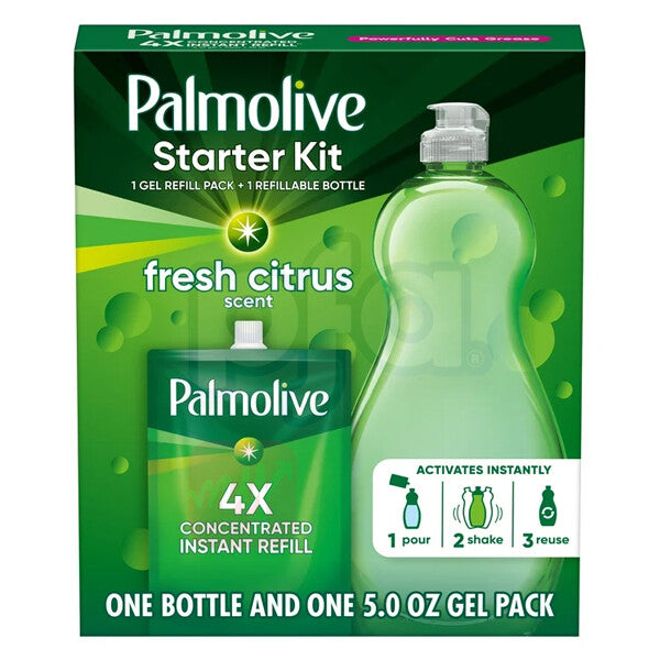 Palmolive Dish Soap Starter Kit (1 Gel Pack + 1 refillable 20oz Bottle)