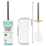 Ideal Home Stainless Steel Toilet Brush w/ Bamboo Lid