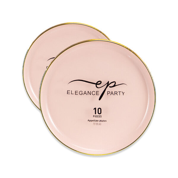 EP Edge 10PK 7.5" Dinner Plate Blush+Gold