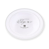 Elegance Bowl 12oz White + 2 Line Stamp Silver