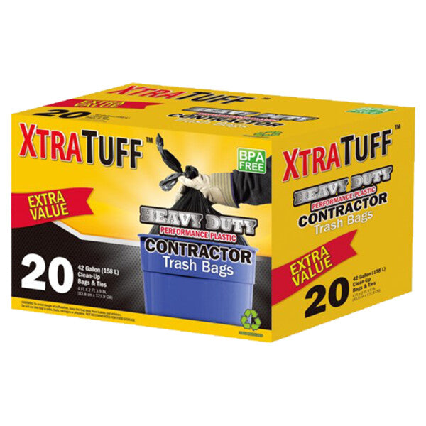 XtraTuff Trash Bag Contractor 42G 20CT Box