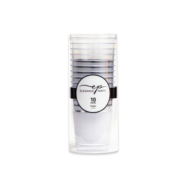 EP 10PK 12oz Tumbler Clear+Silver+White