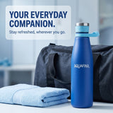 Aquafina Stainless Steel Vacuum Insulated Water Bottle with Carry Loop, 23.7 oz – Deep Blue
